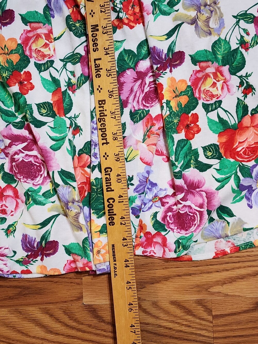 Vtg 80s 90s Floral Fit Flare Dress Belted Full Skirt Cottagecore Garden Party - Picture 11 of 13